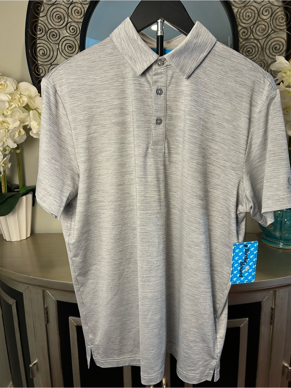 Birdies Heather Gray Men's Polo Shirt